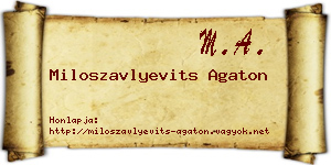 Miloszavlyevits Agaton névjegykártya